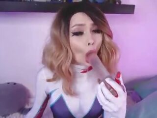 Gwen สเตซี่ คอสเพลย์ ได้รับ creampied ใน เธอ หี